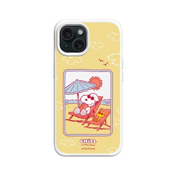 iPhone 15 SolidX 白 - 史努比 Snoopy - 曬太陽