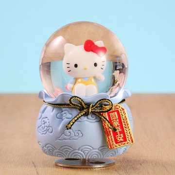 Hello Kitty 闔家平安御守 水晶球音樂盒