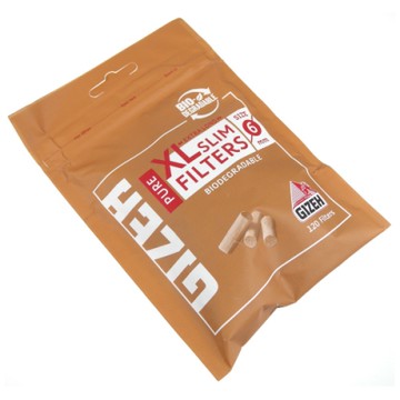 GIZEH-德國進口-PURE XL-純天然未漂白捲煙專用6mm加長濾嘴-120粒裝*2包