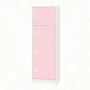 文創集-南亞塑鋼   山崎 南亞塑鋼1.4尺四開門內四格中高收納櫃-43.4x33.7x147cm免組