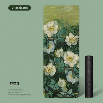 瑜伽墊 加寬加長運動健身墊（厚度4MM） 舞蹈墊 橡膠防滑地墊