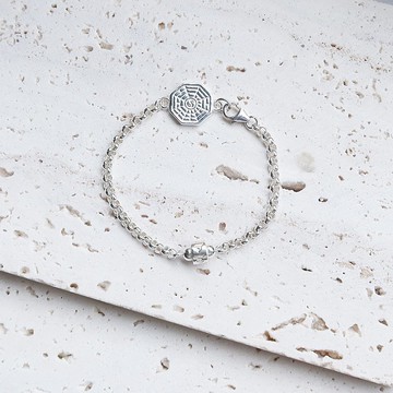 【小孩銀飾】八卦 |六字箴言|大人小孩皆可戴純銀手鍊 | 大員囡