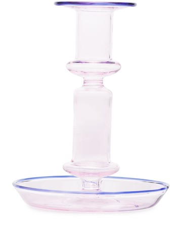 HAY - Flare Medium glass candleholder - women - glass - One Size - Pink
