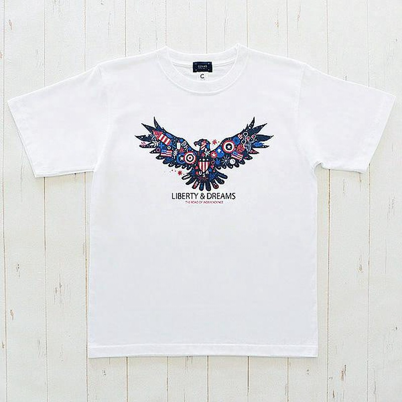 ユニセックス 長袖 プリントTシャツ　"エスケイプ犬"　426219-10　ホワイト　COVAS GRAPHIC 楽天市場】COVAS GRAPHIC 長袖 ユニセックス Tシャツ