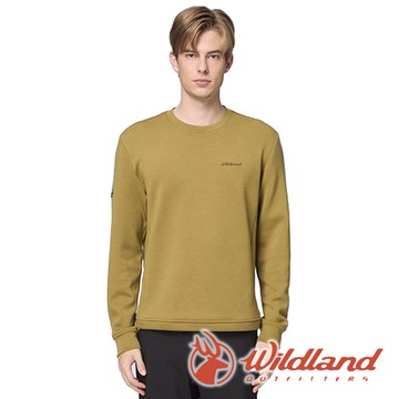 【wildland 荒野】中性彈性圓領太空機能保暖長袖上衣『亞麻綠』0B32603 戶外 露營 登山 健行 休閒 時尚 出國 旅遊 保暖 禦寒 長袖 上衣