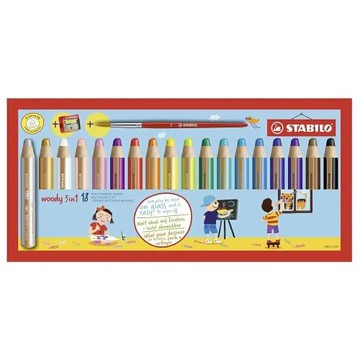STABILO 高級美術精品woody 3 in 1系列 18色 粉蠟筆*880/18-3