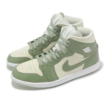 休閒鞋 Wmns Air Jordan 1 Mid SE 女鞋 綠 米白 中筒 AJ1 HF4079-003