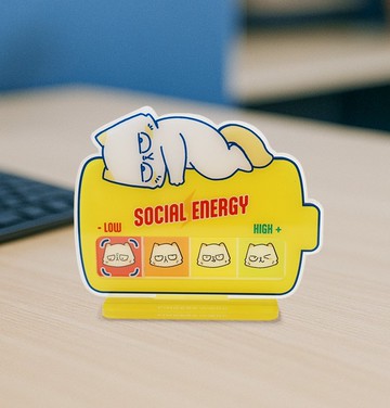 Social Energy 社交能量 扮工厭世貓心情轉變立牌