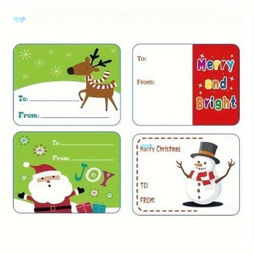 1000/2 Roll Christmas Gift Label Stickers 2 x 1.5標簽貼紙