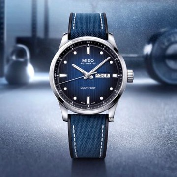 MIDO美度 預Multifort M 先鋒M系列 藍直紋橡膠帶款42㎜ M6(M0384301704100)