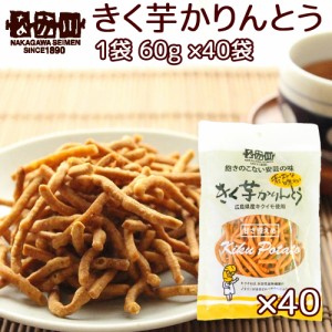 きく芋 かりんとう １袋６０ｇ ４０袋 送料無料 広島県産キクイモ使用 銀座ＴＡＵ おつまみ イヌリン