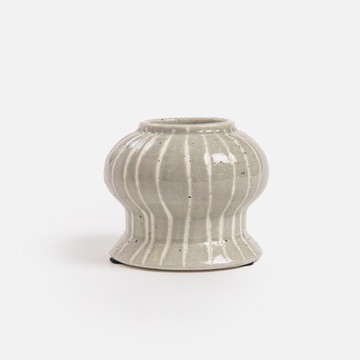 比利時D&M VIOLA陶盆器10.5cm 條紋灰