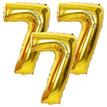 32吋可懸掛數字氣球 64cm 7  亮金  3個