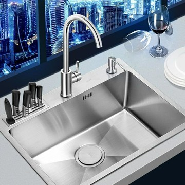 【手工加厚防凝】廚房水槽 不鏽鋼水槽 洗菜盆 洗碗槽 廚房水槽套餐 304不鏽鋼 加厚防凝露 家用大單槽 廚房裝修升級