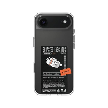 iPhone Air Clear Case（相機按鈕） 透明 - Marine Debris - 塑膠瓶條紋平鮋