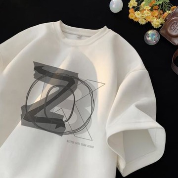 重磅短袖t恤男夏季潮牌寬松半袖體恤美式復古麂皮絨上衣男士夏裝