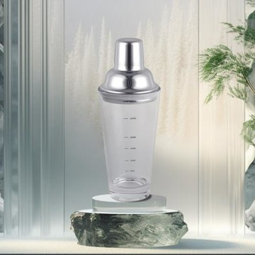現貨批發玻璃雪克杯酒吧工具高端酒具帶刻度不銹鋼調酒器套裝全套