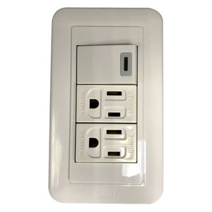 雅白大型夜光單開雙接地插組