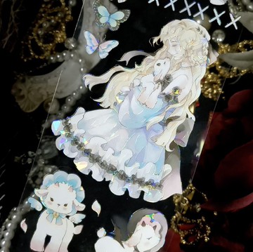 芙洛拉手記 少女と牧場のなかまたち PET 紙膠帶 貝殼光 10米卷