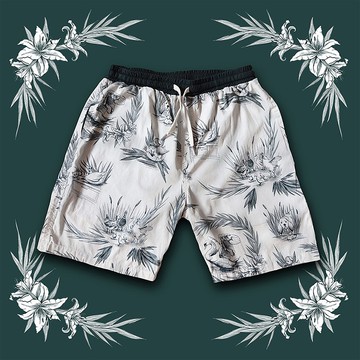 醜小鴨短褲 帆布米白