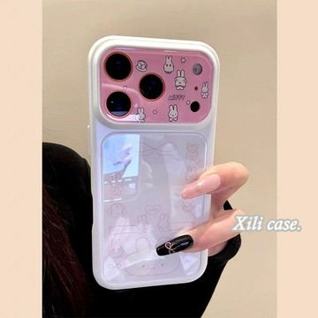 ✨iPhone保護殼✨少女心小兔適用于蘋果17PROMAX手機殼iPhone16玻璃15防摔14/13/12