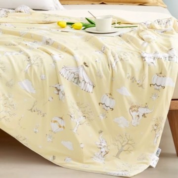 台灣 AGAPE Cool印花天冰被/單人被  200 x 150cm  晨光馬戲團 黃色