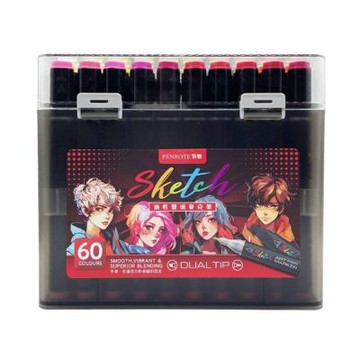 【筆樂 PENROTE】Sketch60色油性雙頭麥克筆 /盒 PE1465