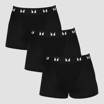 Men's Cotton Boxers (3 Pack) - Black - M