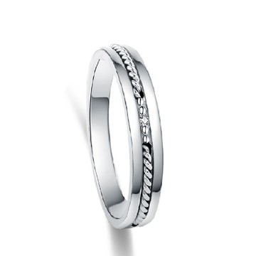 KOR 蔻兒鑽石 編織愛情 鑽石白鋼 男戒 鑽石戒指