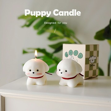 三日內出貨❤️愛心公益【幸福狗流浪中途協會】5A級香薰小白狗蠟燭 puppycandle 英國梨小蒼蘭 精緻包裝 幫助苗栗流浪貓狗協會 情人節 禮物 生日禮物  咪妮手作甜點店公益合作