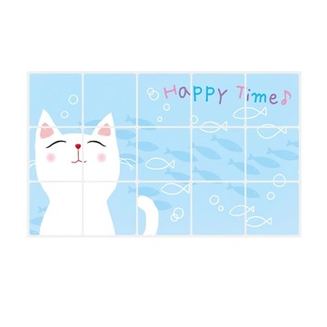 WA. WALL ART 可愛貓咪 耐高溫防水防油貼  75 x 45cm  1個