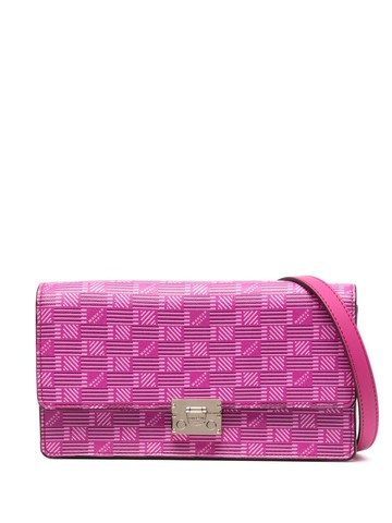 Moreau - Gigi monogram-pattern leather shoulder bag - women - Calf Leather - One Size - Pink