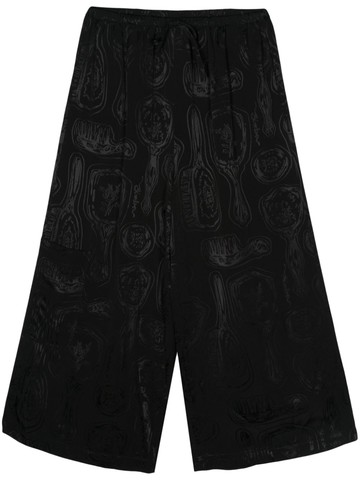 Bimba y Lola - patterned-jacquard cropped trousers - women - Viscose - S - Black