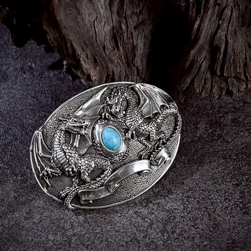 雙龍吐珠 造型皮帶扣 / 皮帶頭 (僅皮帶頭本身) │ MF select