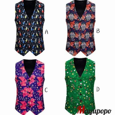 クリスマス コスプレ 衣装 メンズ ベスト クリスマス舞台衣装 演出服 ダンス衣装 プリント花柄 カラオケ マジシャン ベスト 通販 Lineポイント最大get Lineショッピング