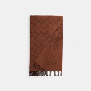 COACH CLOT 雙面馬車圖案大尺寸圍巾