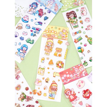 🍋檸檬青🍋新款現貨特價售完無補小雨點收藏家系列8款2張入PET防水無需自裁卡通貼紙手帳裝飾素材