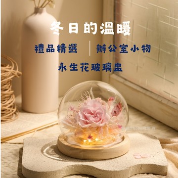 [生日快樂]永生花燈飾花盅（粉色）｜生日 開幕 祝福 粘粘&Hope花藝坊