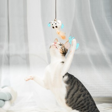 威瑪索 逗貓棒 逗貓玩具 推薦 羽毛鈴鐺木桿逗貓桿-(2款)