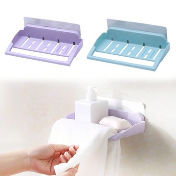 A3966 不留痕置物架 肥皂架 收納架 不留痕貼片 毛巾架 素色 瀝水架 浴室收納 贈品禮品
