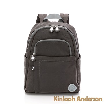 【金安德森】 River 皺褶感前袋拉鍊後背包 霧灰 粉紫 兩色任選