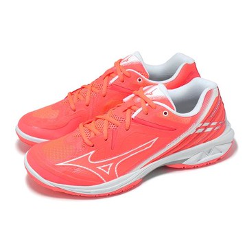 Mizuno 羽球鞋 Wave Claw 3 寬楦 男鞋 粉紅 白 緩衝 室內運動 羽排鞋 美津濃 71GA2443-37