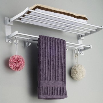 水暖鋁合金毛巾架太空鋁折疊浴巾架五金衛浴掛件浴巾架活動毛巾桿