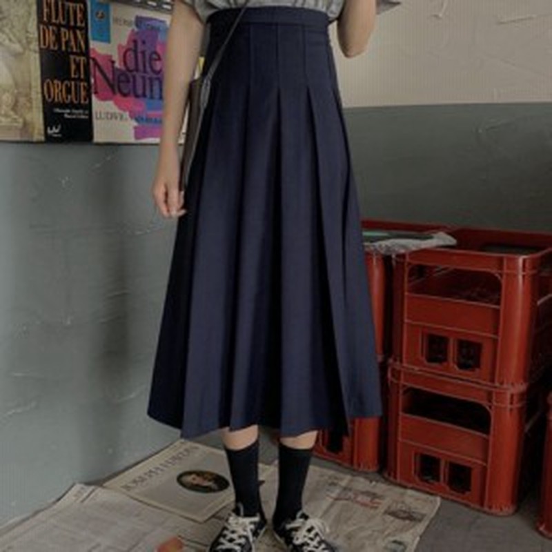 プリーツ スカート レディース 春 秋 ひざした 丈 オルチャン ファッション 可愛い 学生 制服 風 10代 30代 Sk 0296 通販 Lineポイント最大1 0 Get Lineショッピング