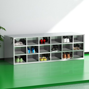 優樂悅~304不銹鋼鞋柜更衣室換鞋柜工廠員工凈化無塵車間單面雙面更鞋凳 鞋櫃 玄關 收納盒