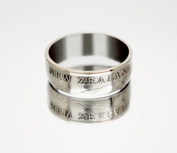 新西蘭硬幣戒指 50 美分 2006 年男士硬幣戒指 女士硬幣戒指