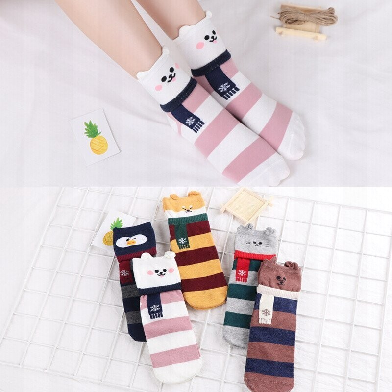 動物柄ショートソックス 女性 アンクルソックス かわいい靴下 面白いソックス コットン靴下 クリスマス ソックス 通販 Lineポイント最大0 5 Get Lineショッピング