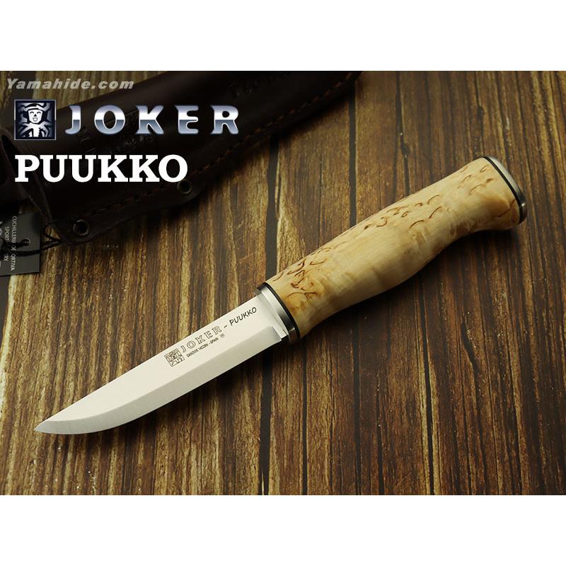 アウトドアナイフ キャンプ ブッシュクラフト ジョーカー CL127 プッコ カーリーバーチ Joker PUUKKO Bushcraft knife CURLY BIRCH Handle