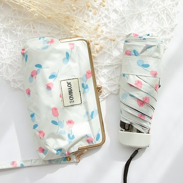 五折傘超輕迷你黑膠防曬遮陽太陽傘女防紫外線口袋傘折疊晴雨兩用