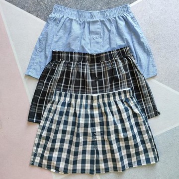 三條阿羅褲男純棉內褲男寬松四角褲平角短褲衩夏家居睡褲梭織大碼